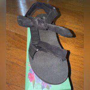 New in Box Velcro Sandals with Bow Accent